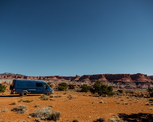 Van in the desert