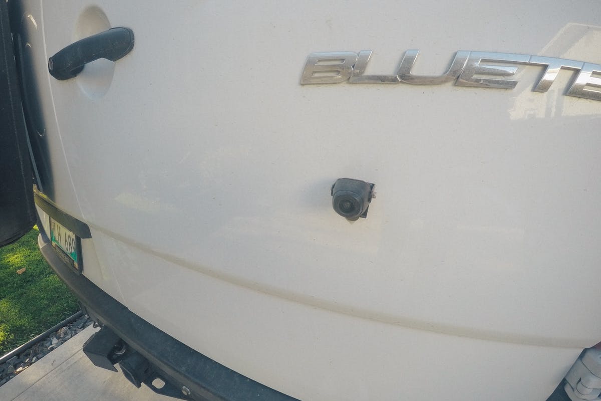 Backup camera installed in rear door