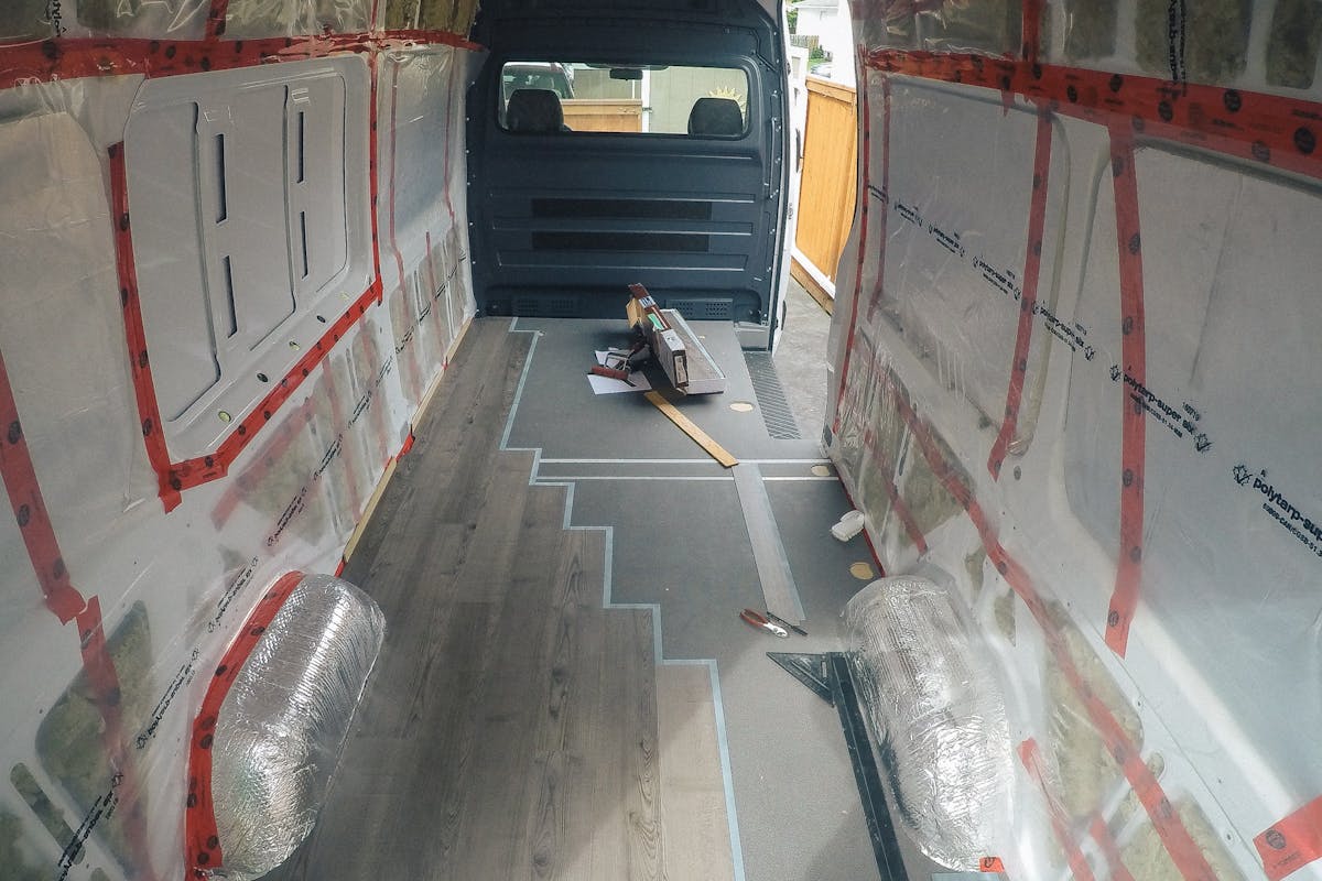 Vinyl Floor Install sprinter van flooring