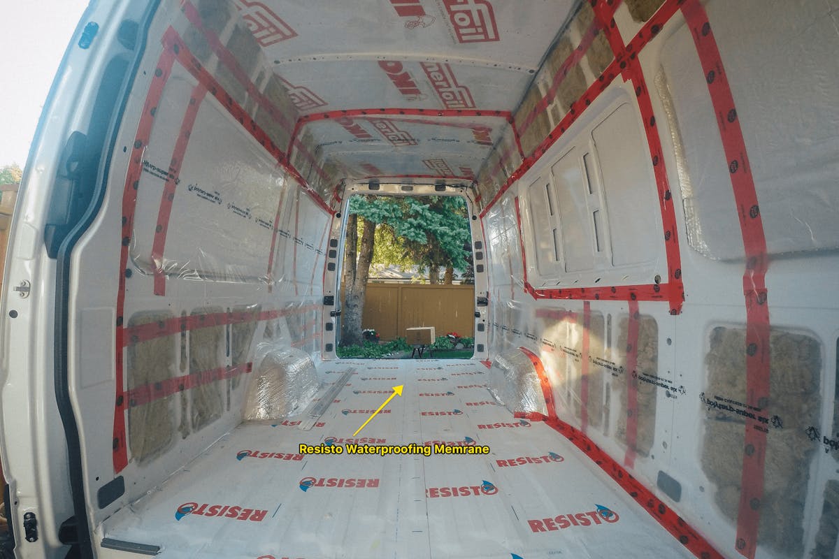 Waterproof Membrane sprinter van insulation