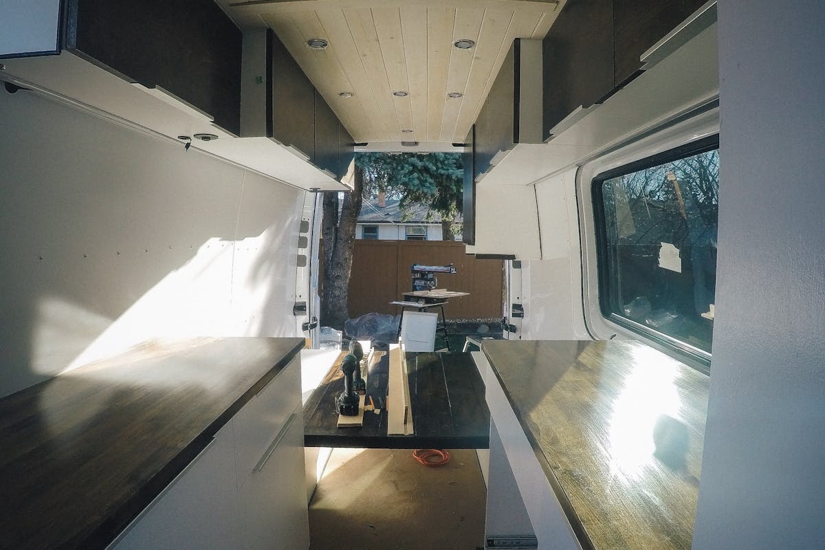 Overview progress of the van starting to come together progess van shot