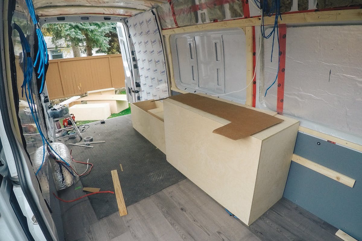 Building the cabinet boxes sprinter van cabinets