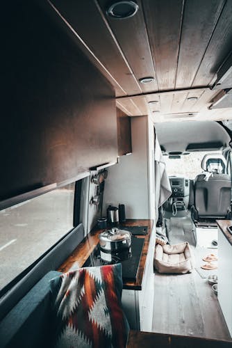 sprinter van cooking area