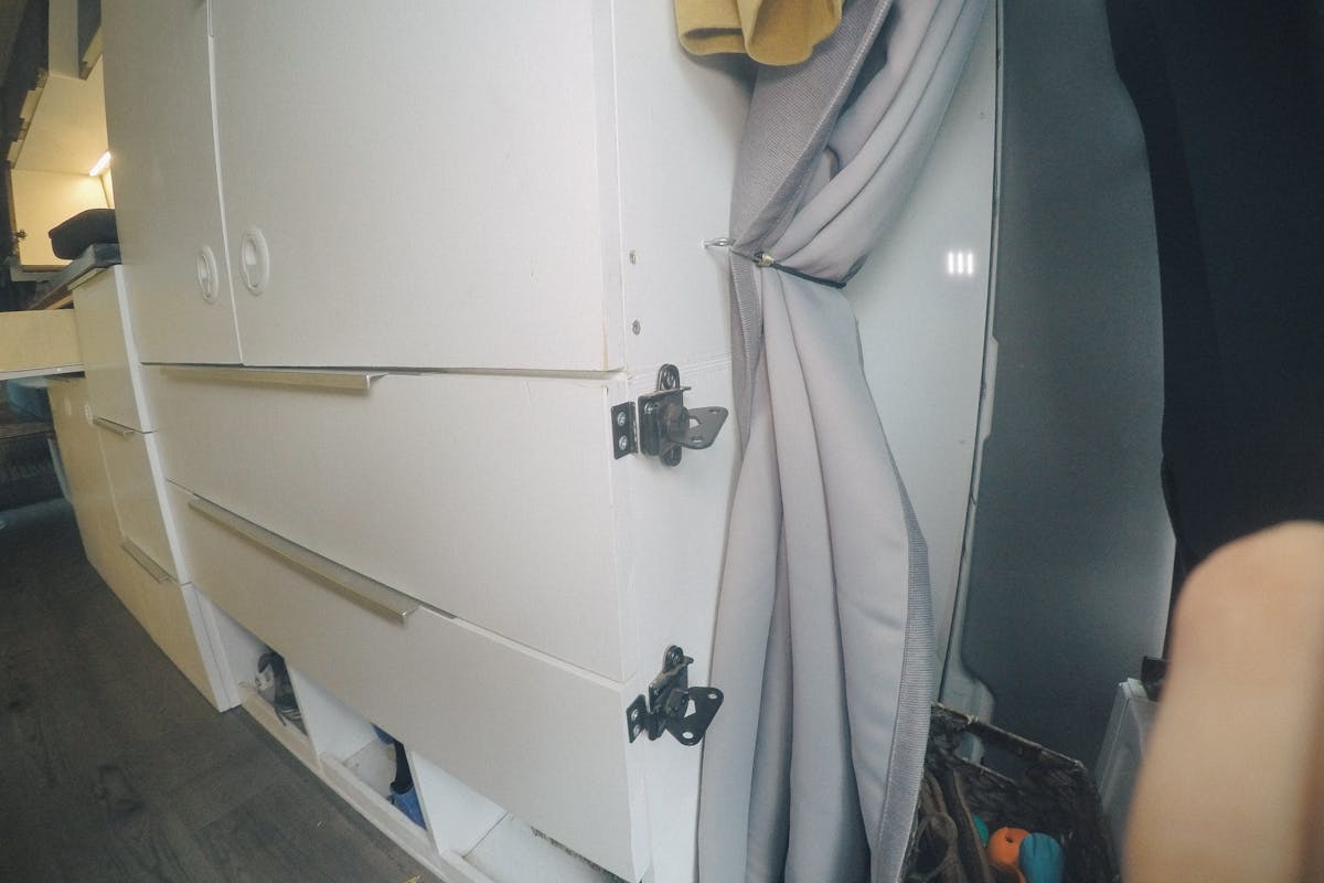 Drawers where most of the clothing is stored sprinter van drawer