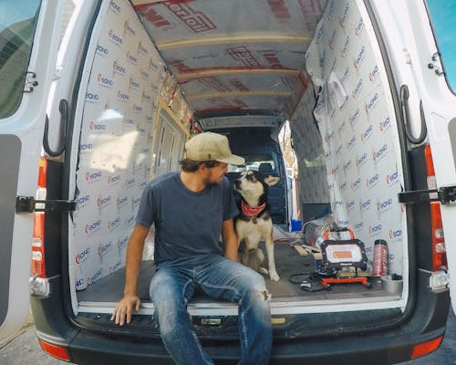 Ellie and I dog sprinter van