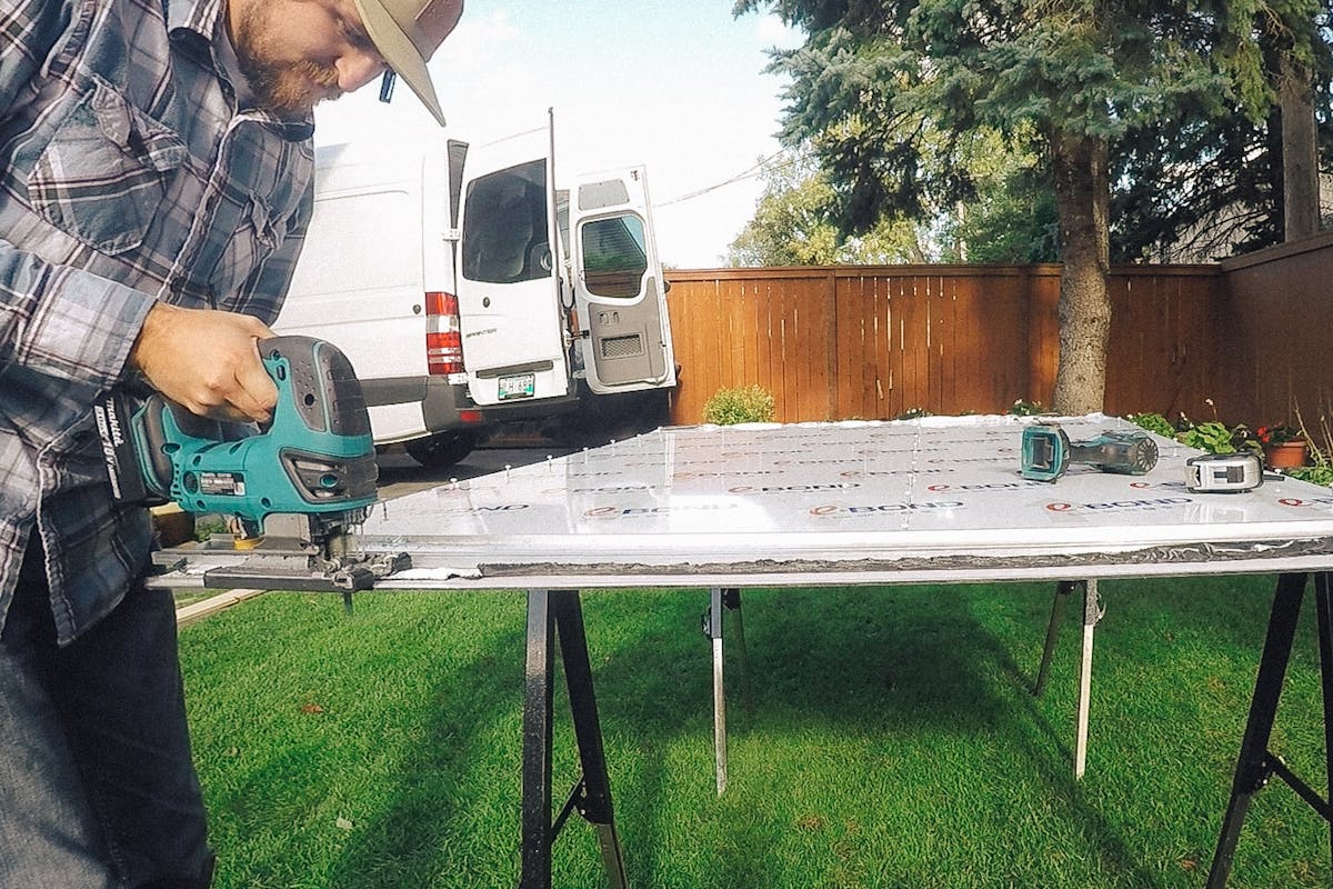 Using templates to create the wall panels sprinter van template