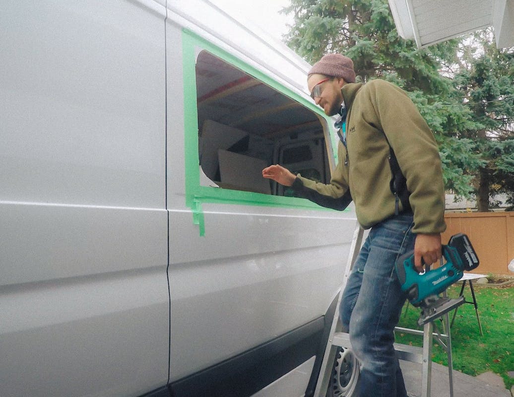 sprinter van window install