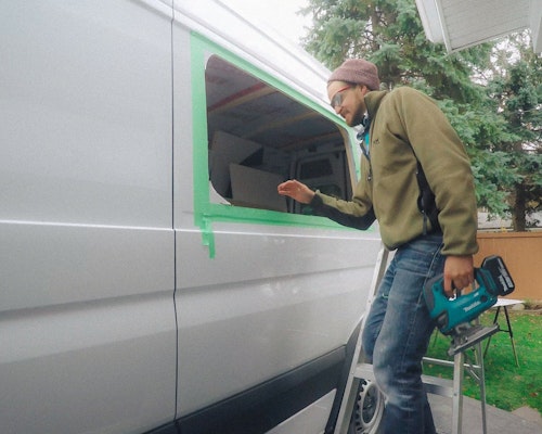 sprinter van window install