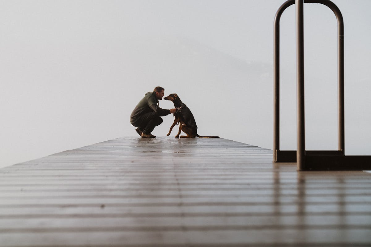 Ayla and Travis on a dock.