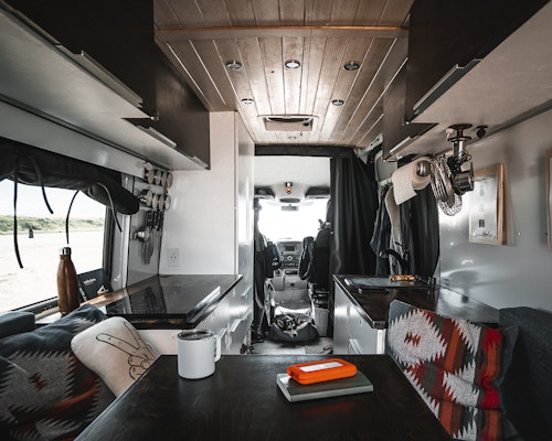View of the van cabinets