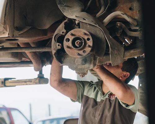 Fixing broken suspension.