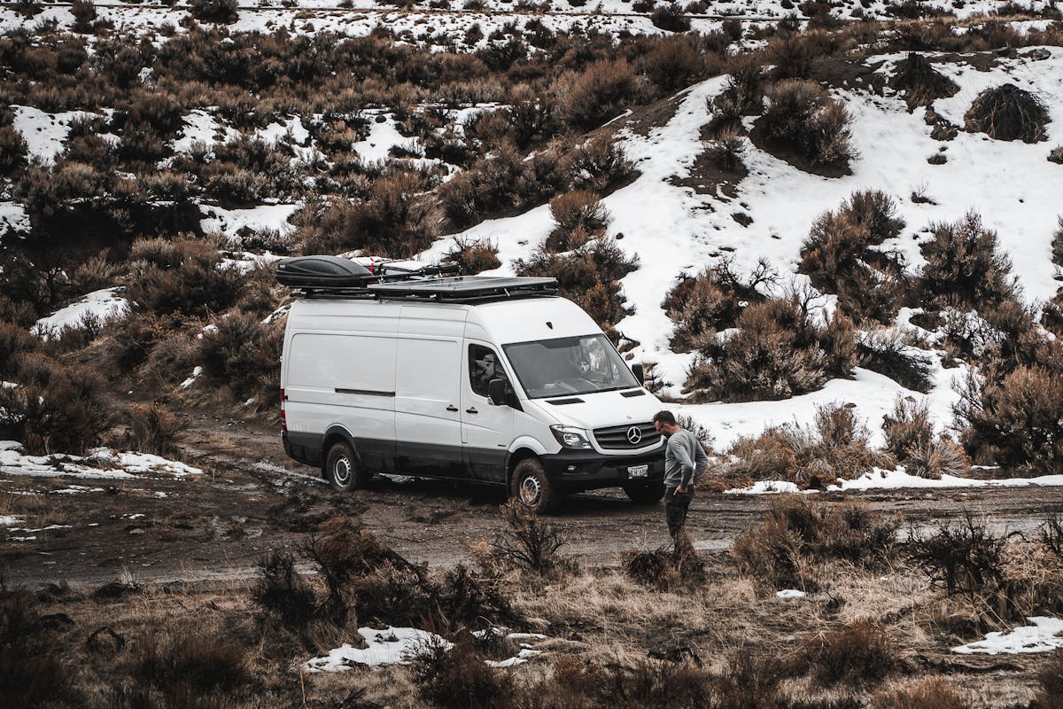 Going through muddy terrain.