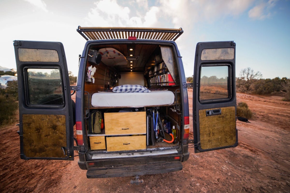 Garage space in the back of the van
