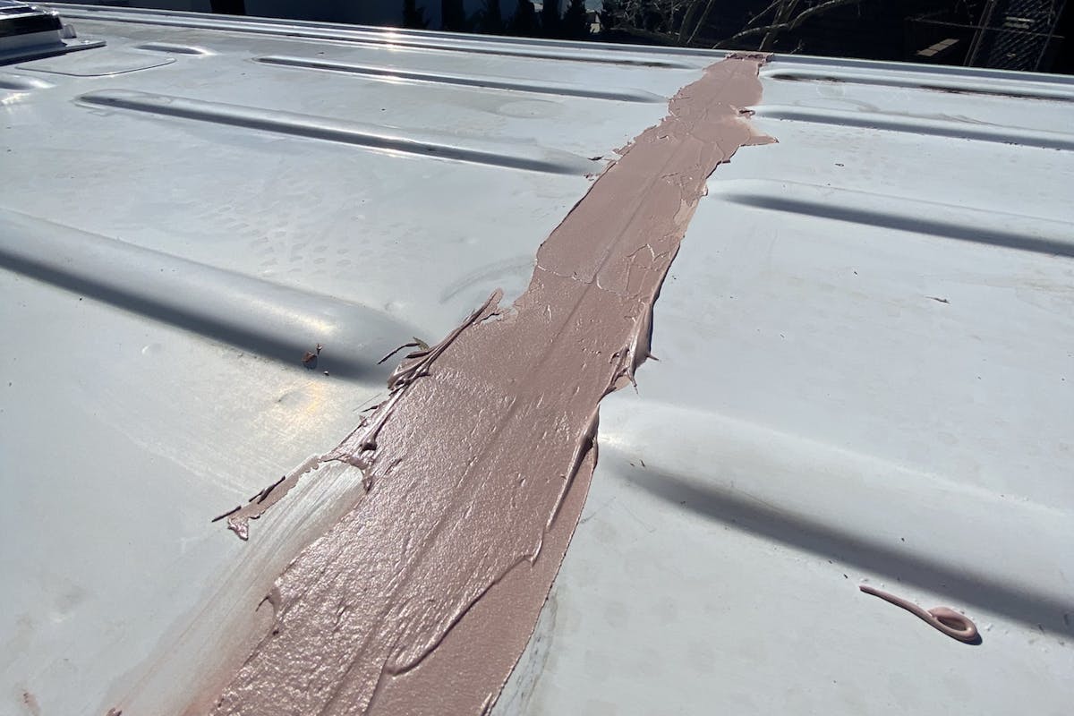 Fixing rust on the roof of the van