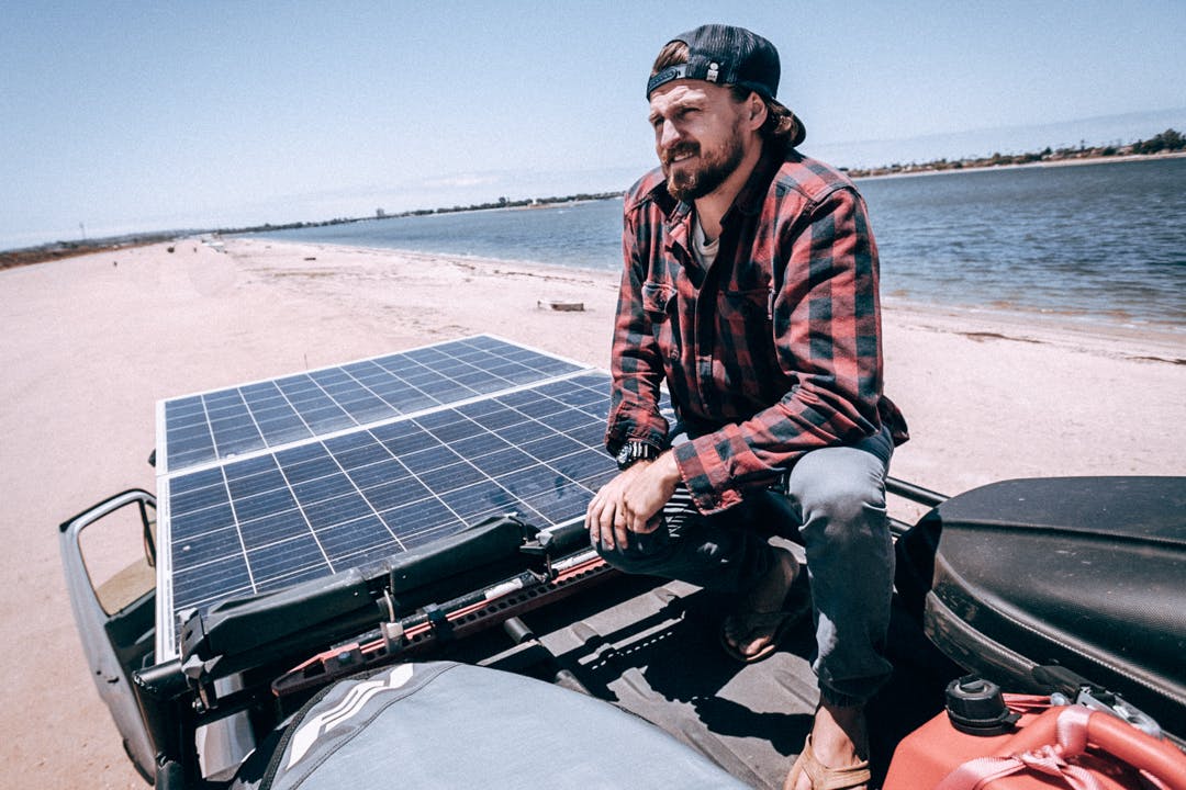 Solar Panels on Van Roof Rack