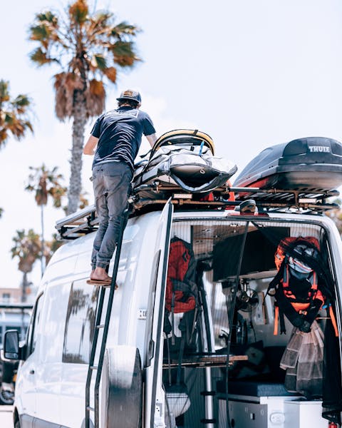 Organizing the roof of the van