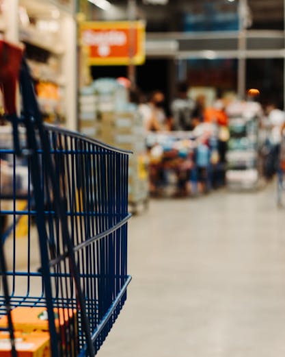 Shopping cart in hardware store