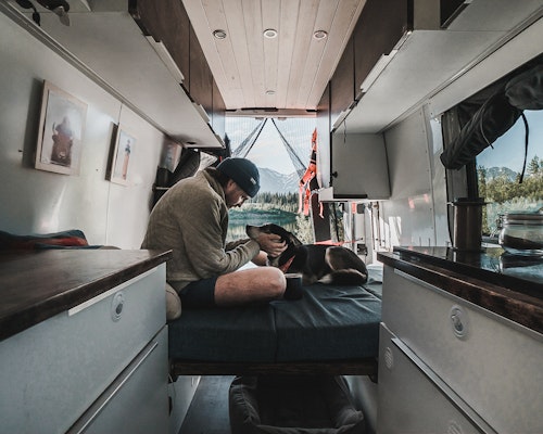 Converted Sprinter Van and Dog