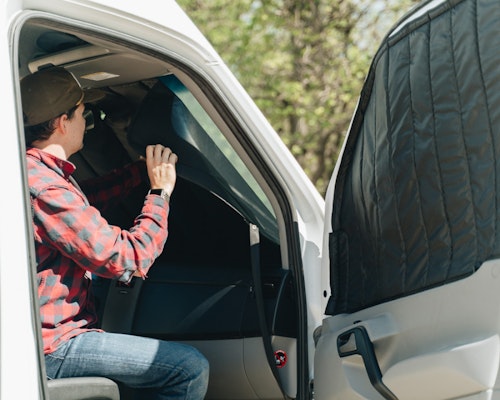 'Front Sprinter Van Windshield Cover and Passenger Door Cover